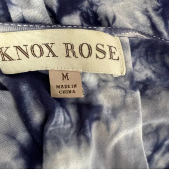 Knox Rose floral appliqué blue tie dye tank top jersey knit women’s medium - Picture 8 of 8